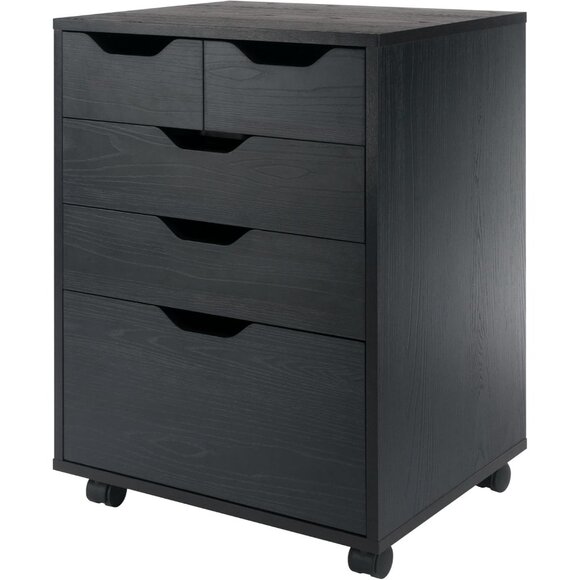 Halifax Bins & Drawers Mobile Storage Cabinet for Home Office Black